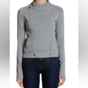 NEW UnionBay MOTO ASYMMETRICAL GRAY KNIT ZIP SNAP JACKET Union Bay small NWT